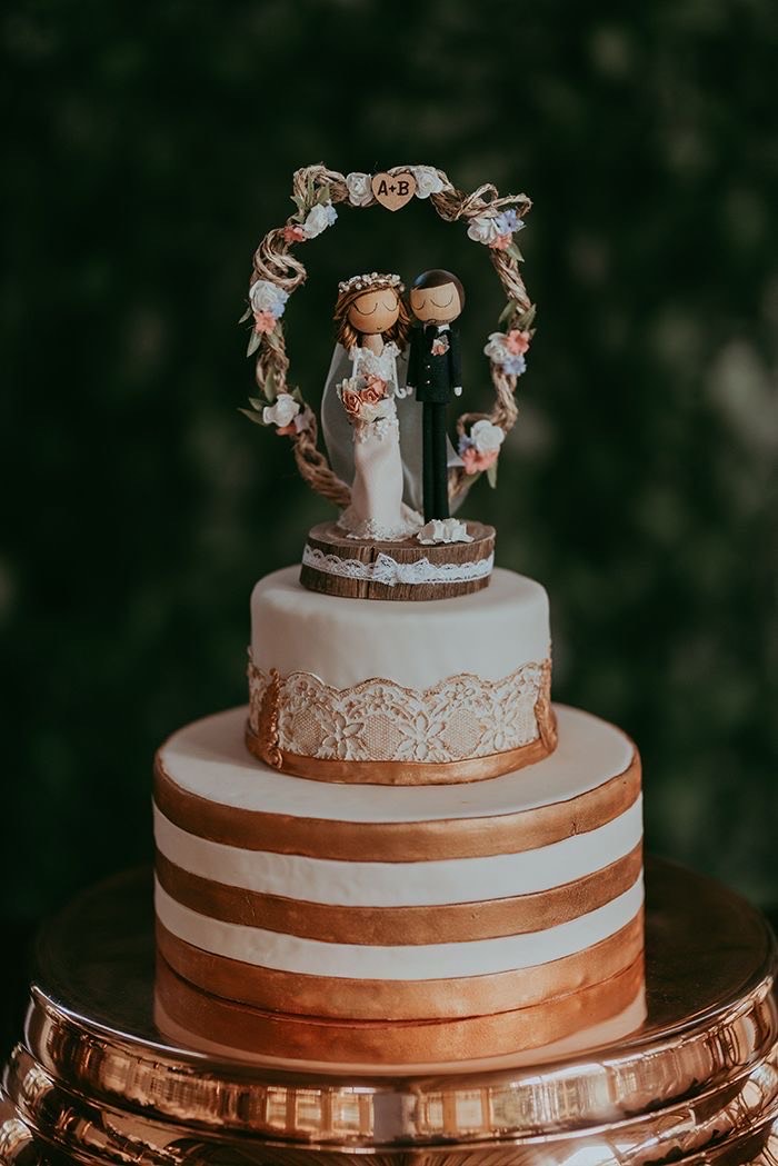 Dreamy Wedding Wooden Cake Topper