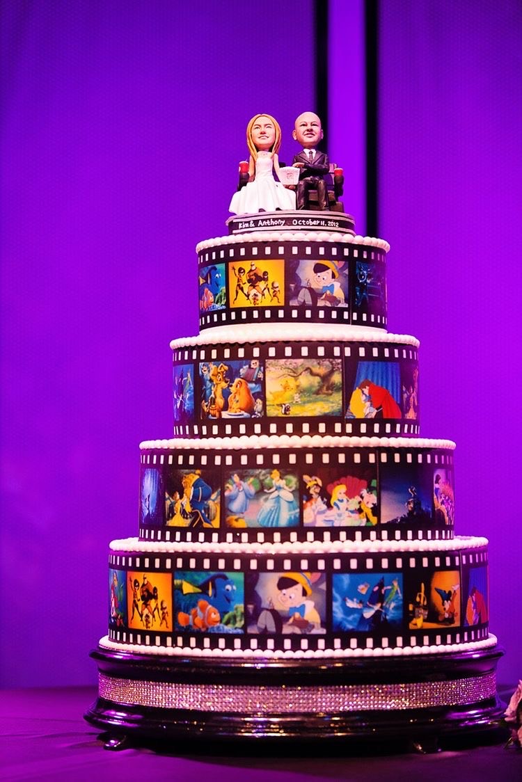 Disney Themed Couple Wedding Cake Topper