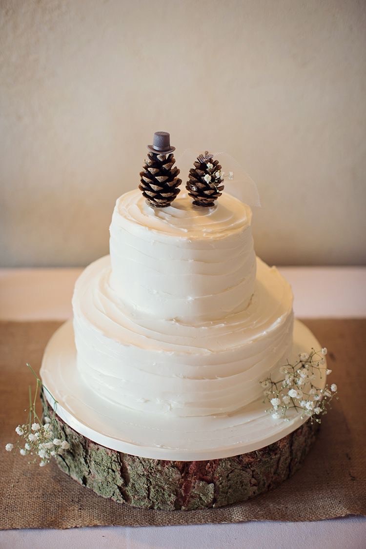 Pine Cones Diy Wedding Couple Cake Topper