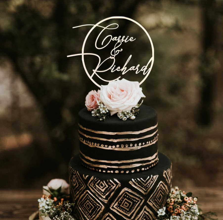 Custom Bride Groom Name Cake Topper