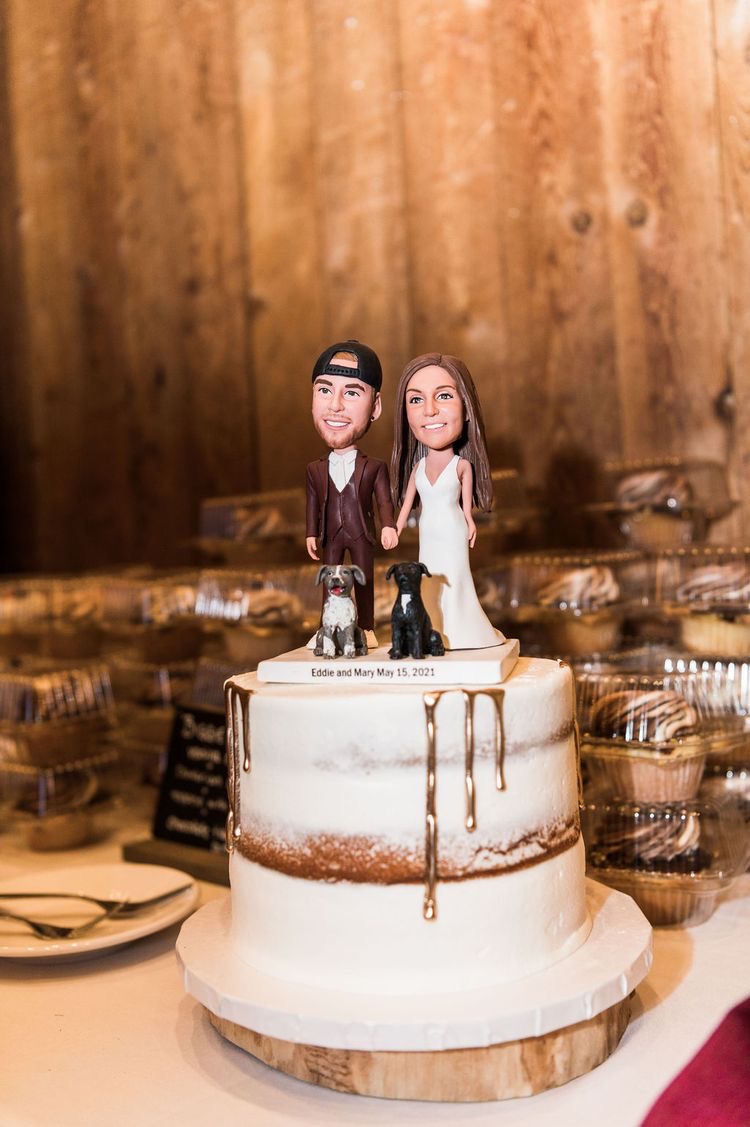 Cool Couple with Pets Cake Topper for Wedding