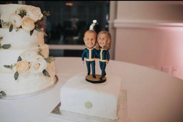 'Twinning' themed cake toppers