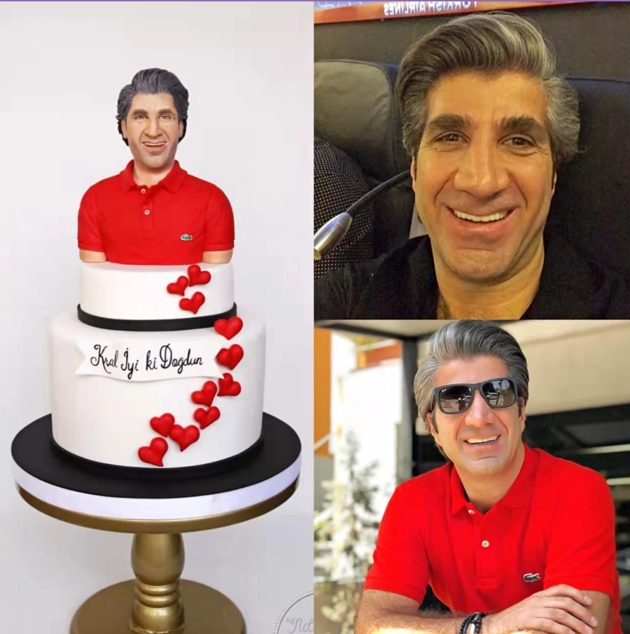 Dad's realistic bust figurine cake topper