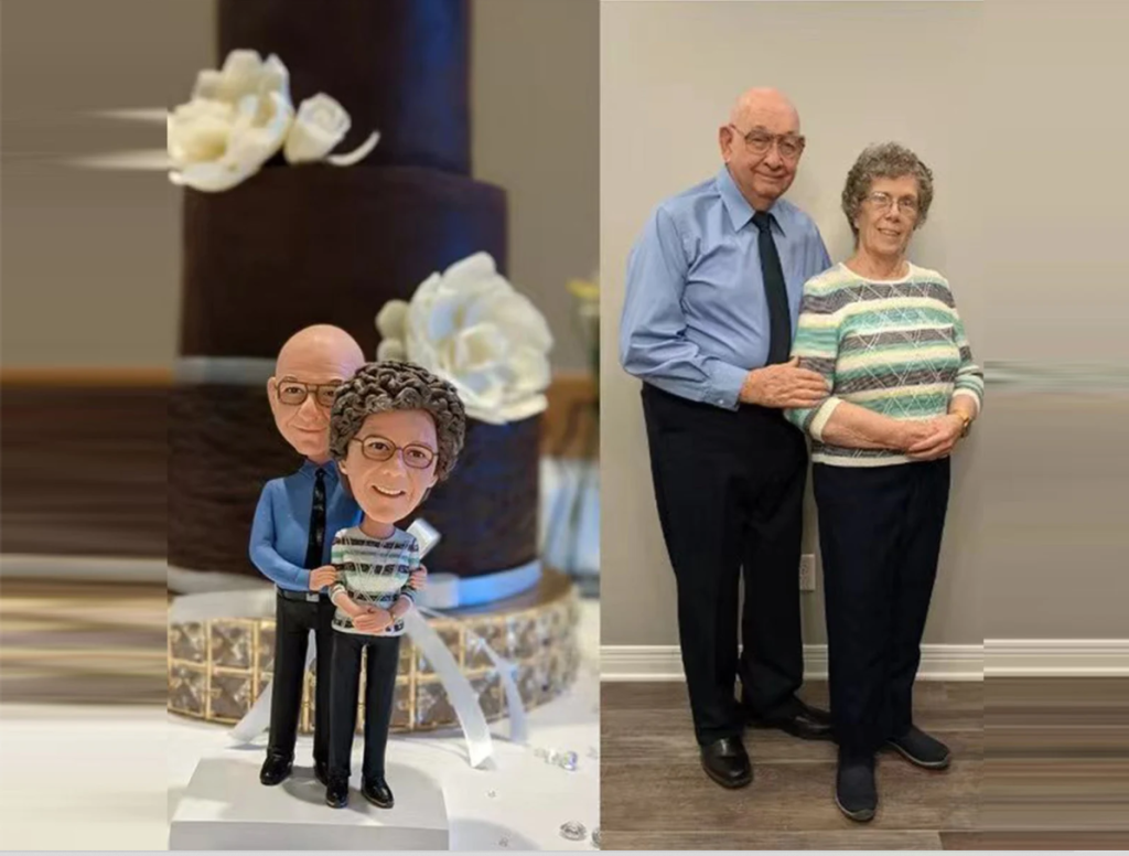 Customised Cake Topper for Elderly Couple