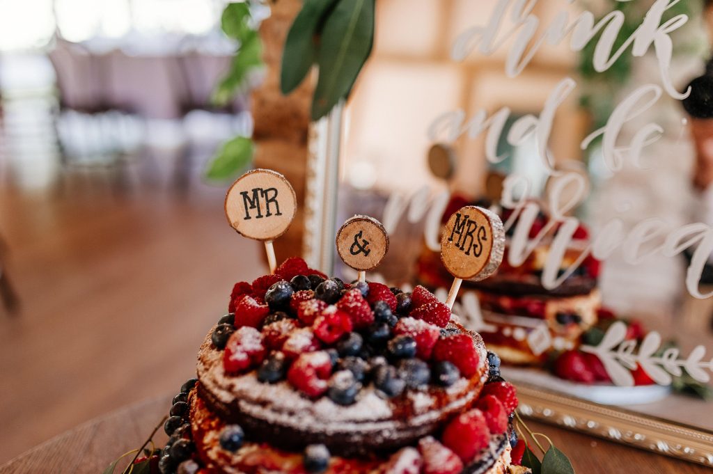 Wooden MR AND MRS Cake Topper