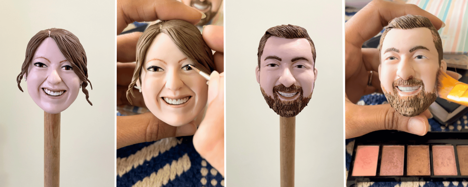 Making of the Faces of Custom Cake Topper