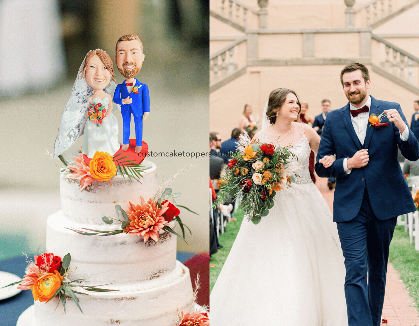 Personalised Wedding Cake Topper of couple