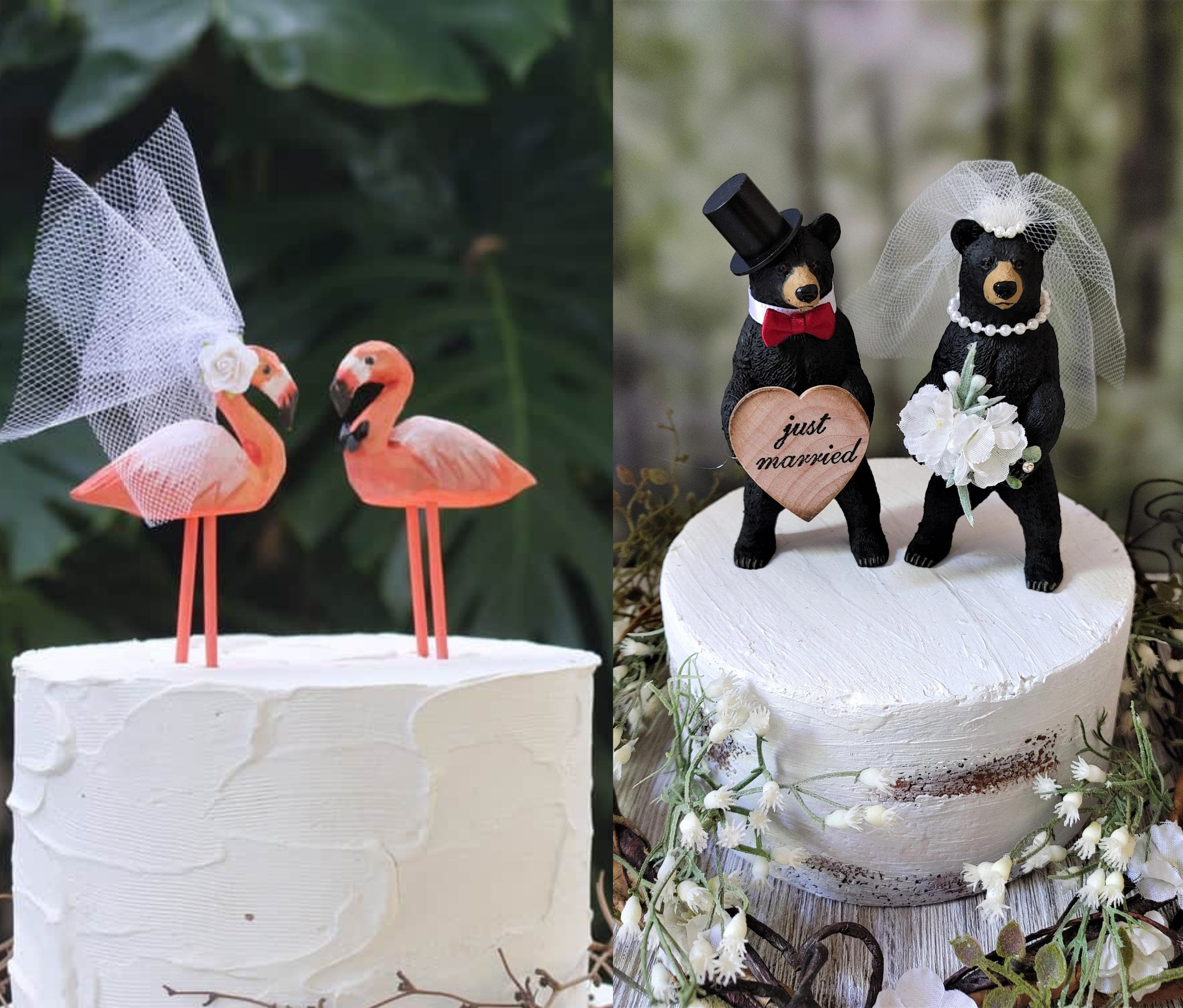 Animals Custom Wedding Couple Cake Topper